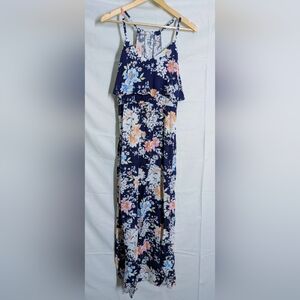 LC Lauren Conrad Navy Floral Maxi Dress